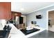 Modern kitchen with stainless steel appliances and an island at 5829 Sandstone Dr, Durham, NC 27713