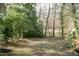 Wooded side yard with natural landscaping at 5829 Sandstone Dr, Durham, NC 27713