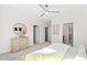 Bedroom with ceiling fan and access to a shared bathroom at 117 Deer Cross Dr, Louisburg, NC 27549