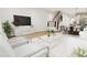 Bright living room with modern furniture and a large TV at 4041 Elk Creek Ln # 16, Raleigh, NC 27612