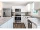 Modern kitchen with stainless steel appliances and granite countertops at 481 Autumn Moon Dr, Zebulon, NC 27597