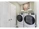 Bright laundry room features washer, dryer, and ample storage at 1235 Shaw View Alley # 201, Raleigh, NC 27601