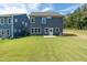 Home's backyard with green grass and patio at 125 Beacon Dr, Pittsboro, NC 27312