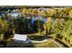 Aerial view of a community park with a gazebo and walking trails at 166 Blue Butterfly Dr, Angier, NC 27501