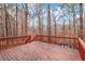 Wooden deck overlooking private wooded backyard at 7309 Barberry Ct, Raleigh, NC 27615