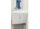 Clean bathroom vanity with white cabinets and a modern sink at 242 Liam St, Clayton, NC 27520