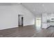 Open floor plan with kitchen and access to back deck at 11300 International Dr, Middlesex, NC 27557