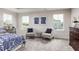 Main bedroom with a king bed and two comfy armchairs at 604 Mohinda Way, Willow Springs, NC 27592