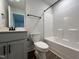 Clean bathroom with tub shower and gray vanity at 91 Calluna Dr, Clayton, NC 27520