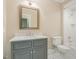 Modern bathroom with single vanity and marble countertop at 3319 Milton Rd, Raleigh, NC 27609