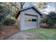 Detached gray garage in backyard at 3319 Milton Rd, Raleigh, NC 27609