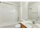 Clean bathroom with a bathtub, shower, and vanity at 341 Gilman Ln # 110, Raleigh, NC 27610