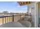 Private balcony with seating area, overlooking community at 604 Market Grove Dr # 100, Wake Forest, NC 27587