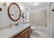 Bathroom with tile flooring, single vanity, and a combination tub/shower at 624 Great Pine Way, Raleigh, NC 27614