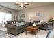 Living room with comfortable seating and a ceiling fan at 170 Vega Loop, Sanford, NC 27330