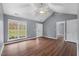 Living room with gray walls and wood flooring at 2504 Patton Lane Ln, Franklinton, NC 27525