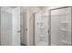 Clean bathroom with a large glass shower at 273 Hanging Elm Ln, Fuquay Varina, NC 27526