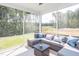 Relaxing screened porch with comfortable sectional sofa and scenic nature views at 1402 Hollyview Ave, Durham, NC 27703