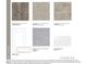 Image shows color swatches and material samples including flooring, paint colors, and cabinet style at 265 Hank Way, Angier, NC 27501