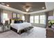 Bright main bedroom with stylish decor and windows showcasing scenic views at 9520 Wood River Dr, Zebulon, NC 27597