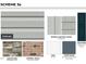 Exterior finishes including sterling siding, ledgestone, and midnight blue shutters at 119 Ethel Ln, Angier, NC 27501