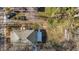 Aerial view of the backyard and roof of a house at 112 Edgewood Dr, Roxboro, NC 27573