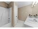 Bathroom with shower, tub, double vanity at 116 Drew Ct, Clayton, NC 27520