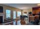 Kitchen and dining area with hardwood floors, and an island at 528 Summer Storm Dr, Durham, NC 27704