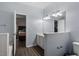 Nice bathroom with double sink vanity and access to bedroom at 524 Glenolden Ct, Cary, NC 27513