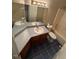 Bathroom with double vanity and tile flooring at 6101 Valentine St, Zebulon, NC 27597