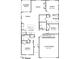 One-story floor plan featuring four bedrooms, two baths, and a two-car garage at 7541 Percussion Dr, Apex, NC 27539