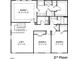 Second floor plan with a loft and three bedrooms, two with ensuite baths at 7561 Percussion Dr, Apex, NC 27539