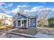 Newly painted blue bungalow with covered porch at 810 Brooklyn St, Raleigh, NC 27605