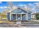Newly painted blue bungalow with covered porch at 810 Brooklyn St, Raleigh, NC 27605