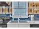 Modern kitchen features white cabinets, blue tile backsplash, and stainless steel appliances at 810 Brooklyn St, Raleigh, NC 27605