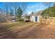 Large backyard with wooden fence and deck at 213 Mill Creek Dr, Youngsville, NC 27596