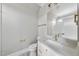 Modern bathroom with gold fixtures and a large vanity at 2908 Frances Marie Ln, Raleigh, NC 27603