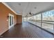 Long deck with wooden flooring and access to backyard at 101 Creekside Dr, Selma, NC 27576
