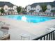 Community swimming pool with lounge chairs at 9908 Grettle Ct, Raleigh, NC 27617