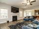 Spacious living room with fireplace and open floor plan at 112 Roundrock Ln, Sanford, NC 27330