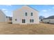 Rear view of a two-story house, showcasing a patio and yard at 208 Leven Dr, Gibsonville, NC 27249