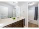 Bathroom with single vanity and separate tub and shower at , Durham, NC 27703