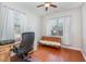 Bright bedroom with hardwood floors and neutral decor at , Durham, NC 27703