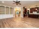 Open living room with hardwood floors and kitchen views at 418 Bellini Dr, Clayton, NC 27527