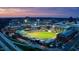 Aerial view of the city with stadium and cityscape at 1012 Westerland Way # 201, Durham, NC 27703