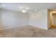 Large main bedroom with carpeted floors and ceiling fan at 1732 Great Bend Dr, Durham, NC 27704