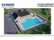 Aerial view of community pool and clubhouse with ample lounge space at 507 Fife Ct, Gibsonville, NC 27249