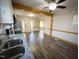 Kitchen features granite countertops, stainless steel appliances, and wood-look flooring at 603 Forest Dr, Garner, NC 27529