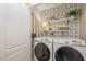 Convenient laundry room with washer, dryer, and shelving at 146 Abram Ct, Broadway, NC 27505