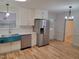 Modern kitchen with stainless steel appliances and white cabinets at 1815 Bethlehem Rd, Rocky Mount, NC 27803